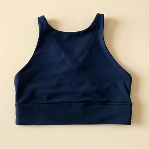 High neck tough train bra navy